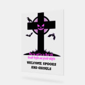 Spooky Halloween Graveyard Cross Acryl Bord (Hoek)