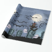 Spooky Halloween Graveyard met kippen in een wolli Cadeaupapier (Uitgerold)