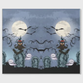 Spooky Halloween Graveyard met kippen in een wolli Cadeaupapier (Vlak)