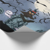 Spooky Halloween Graveyard met kippen in een wolli Cadeaupapier (Hoek)
