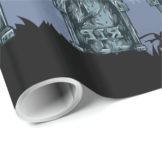 Spooky Halloween Graveyard met kippen in een wolli Cadeaupapier (Rol Hoek)