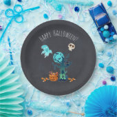 Spooky Halloween Graveyard Papieren Bordje (Feest)