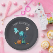 Spooky Halloween Graveyard Papieren Bordje (Feest)