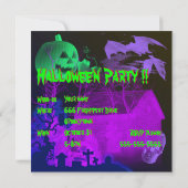 Spooky Halloween Graveyard Party Kaart (Achterkant)