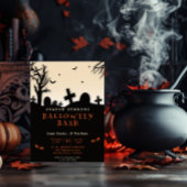 Spooky Halloween Graveyard Silhouette Party Kaart