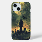 Spooky Halloween Graveyard Zombie Raven Skeleton Case-Mate iPhone Case (Achterkant)