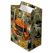 Spooky Halloween Green Medium Cadeauzakje (Voorkant Gekanteld)