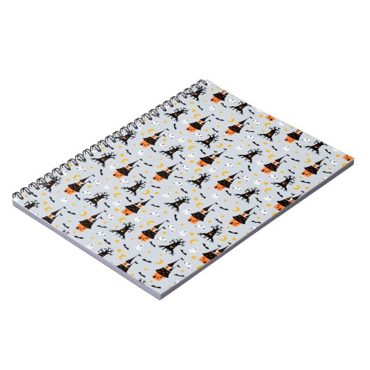 Spooky Halloween Grijs Notitieboek (Linkerzijde)