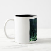 Spooky Halloween Grim Reaper en Haunted House Tweekleurige Koffiemok (Links)