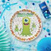 Spooky Halloween groep van Slime Monsters Papieren Bordje (Feest)