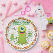Spooky Halloween groep van Slime Monsters Papieren Bordje (Feest)