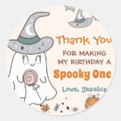 Spooky Halloween Groovy Leuk Verjaardagsfeest Ronde Sticker (Voorkant)