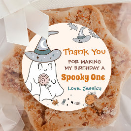 Spooky Halloween Groovy Leuk Verjaardagsfeest Ronde Sticker