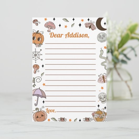 Spooky Halloween Groovy Time Capsule Note Mess Bedankkaart (Staand voorkant)