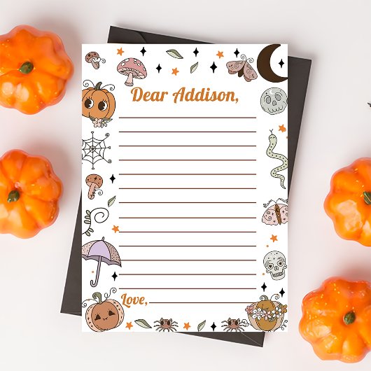 Spooky Halloween Groovy Time Capsule Note Mess Bedankkaart