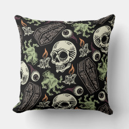 Spooky Halloween grunge Skull ontwerp Kussen