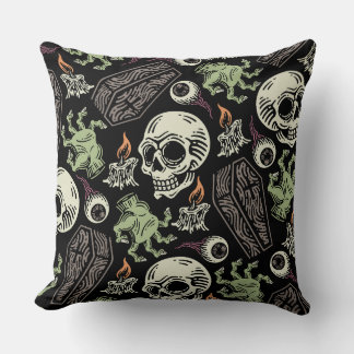 Spooky Halloween grunge Skull ontwerp Kussen