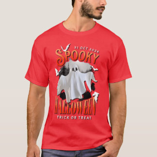 SPOOKY HALLOWEEN Halloween-typografie Ontwerpvrien T-shirt