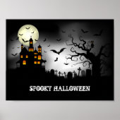 Spooky Halloween hauned house Poster (Voorkant)