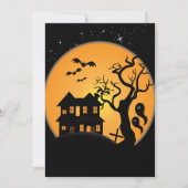 spooky halloween hauning house scene vector kaart (Voorkant)