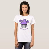 Spooky Halloween Haunted Cupcake met gloeiende oge T-shirt (Voorkant volledig)
