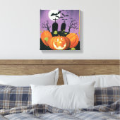 Spooky Halloween Haunted House Canvas Afdruk (Insitu (Slaapkamer))