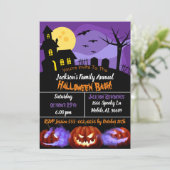 Spooky Halloween Haunted House en Pumpkin Kaart (Staand voorkant)