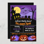 Spooky Halloween Haunted House en Pumpkin Kaart (Voorkant / Achterkant)