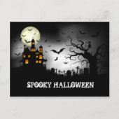 Spooky Halloween Haunted House Feestdagenkaart (Voorkant)