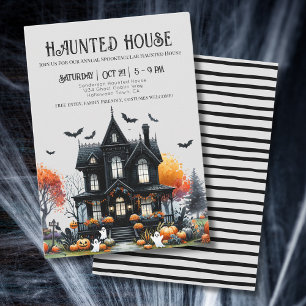 Spooky Halloween Haunted House Kaart