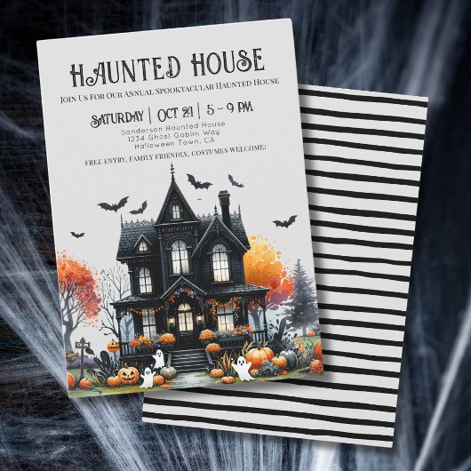 Spooky Halloween Haunted House Kaart