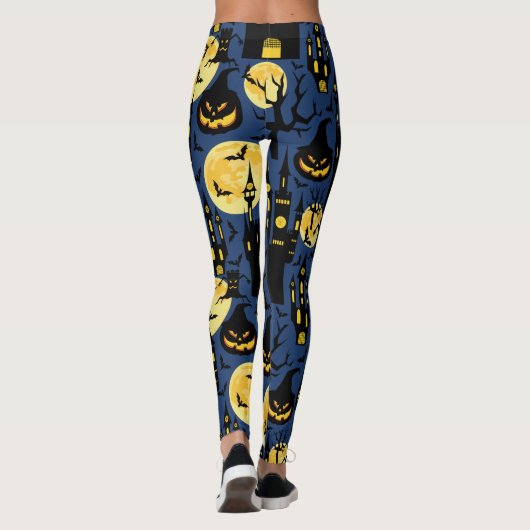 Spooky Halloween Haunted House Leggings (Achterkant)