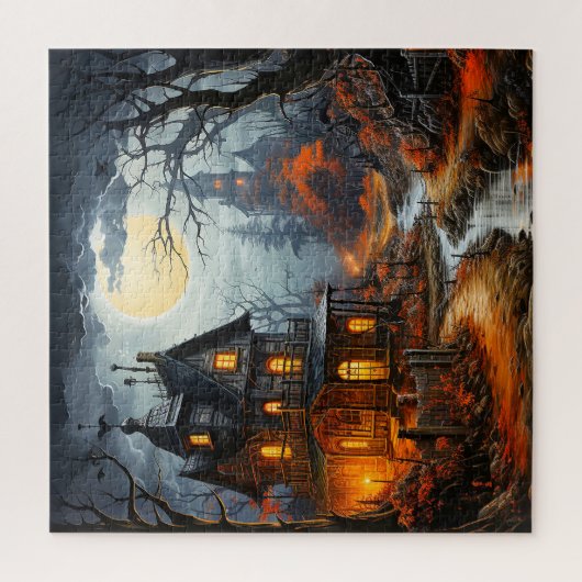 Spooky Halloween Haunted House Legpuzzel (Verticaal)