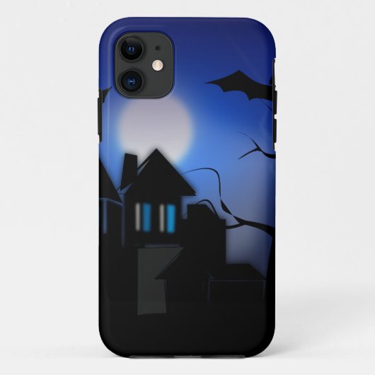Spooky Halloween Haunted House met vleermuizen Case-Mate iPhone Case (Achterkant)