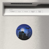 Spooky Halloween Haunted House met vleermuizen Magneet (Insitu (Vaatwasser))