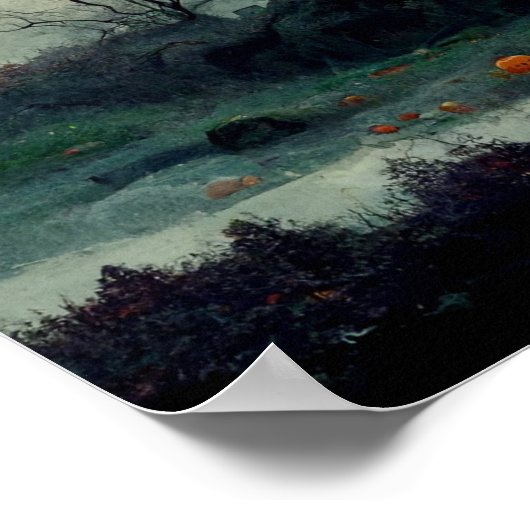 Spooky Halloween Haunted House Poster (Hoek)