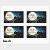 Spooky Halloween Haunted House Rechthoekige Sticker (Vel)