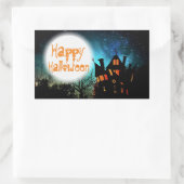 Spooky Halloween Haunted House Rechthoekige Sticker (Tas)