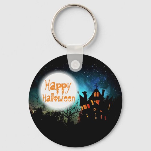 Spooky Halloween Haunted House Sleutelhanger (Voorkant)