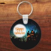 Spooky Halloween Haunted House Sleutelhanger (Voorkant)