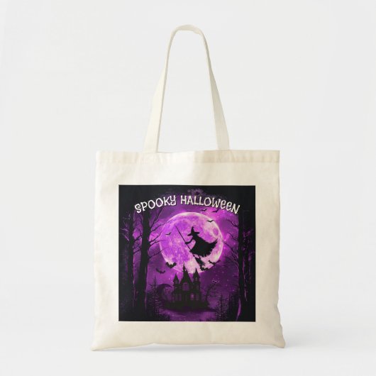 Spooky Halloween Haunted House Tote Bag (Voorkant)