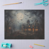 Spooky Halloween Haunted House voor Decoupage Tissuepapier (Craft)