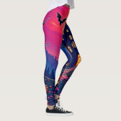Spooky Halloween Haunted Mansion Art Leggings (Rechts)