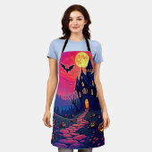 Spooky Halloween Haunted Mansion Art Schort (Gedragen)