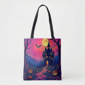 Spooky Halloween Haunted Mansion Art Tote Bag (Voorkant)