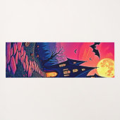 Spooky Halloween Haunted Mansion Art Yogamat (Achterkant (horizontaal))