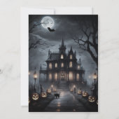 Spooky Halloween Haunted Mansion Party Uitnodiging (Achterkant)