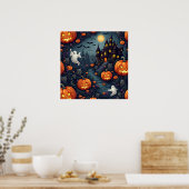 Spooky Halloween Haunted Night Poster (Keuken)