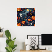 Spooky Halloween Haunted Night Poster (Thuiskantoor)