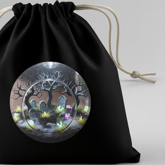 Spooky Halloween Haunted Terrarium Ronde Sticker